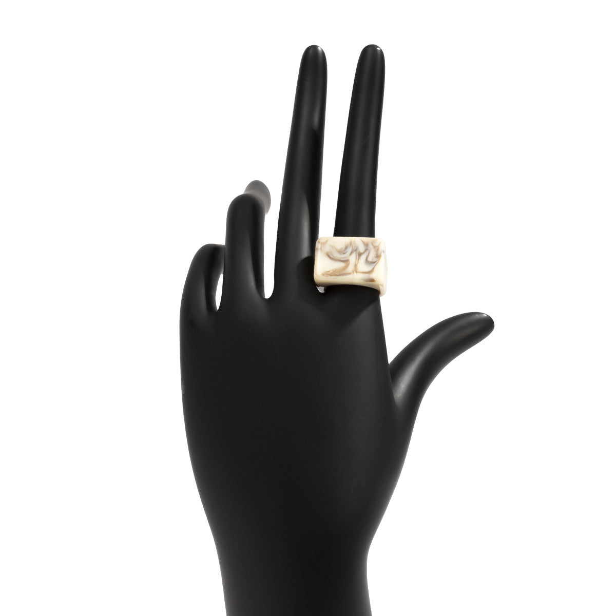 Anillo Cuadrado Geométrico Chic de Resina para Mujer con Acabado Pulido, Joyería de Estilo Dulce y Atrevido para Vacaciones
