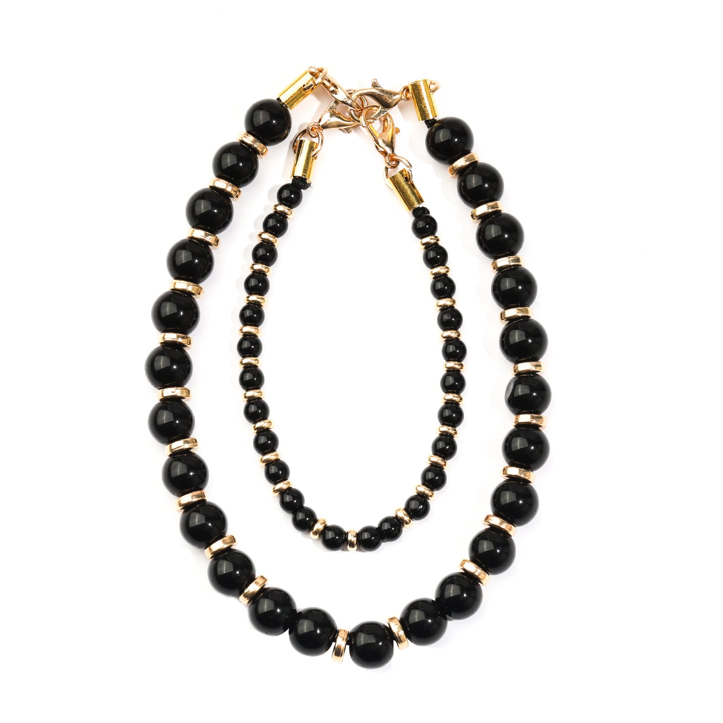 Minimalist Natural Agate and Pink Crystal Beaded Phone Chain with Gold Spacers