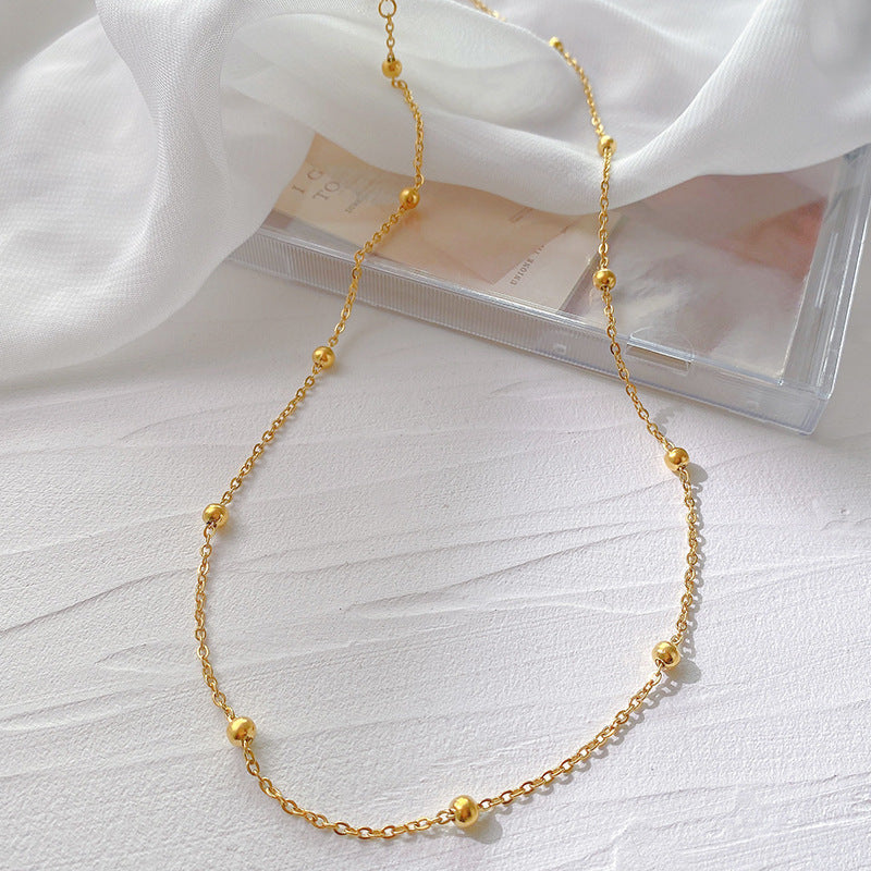 Minimalist Irregular Bean Shape 18K Gold Plated Titanium Steel Necklace