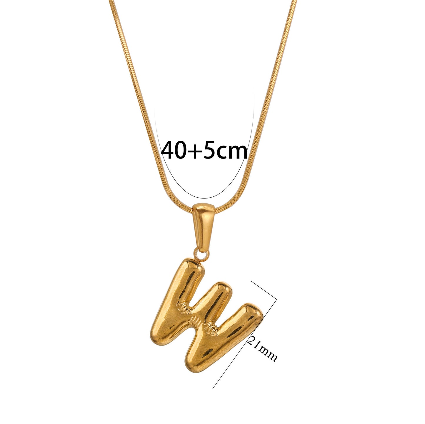Collana con Pendente Rotondo Minimalista con Lettera per Donna e Uomo Acciaio Inossidabile con Placcatura in Oro 18K Design Geometrico Lucidato Ispirato ai Palloncini