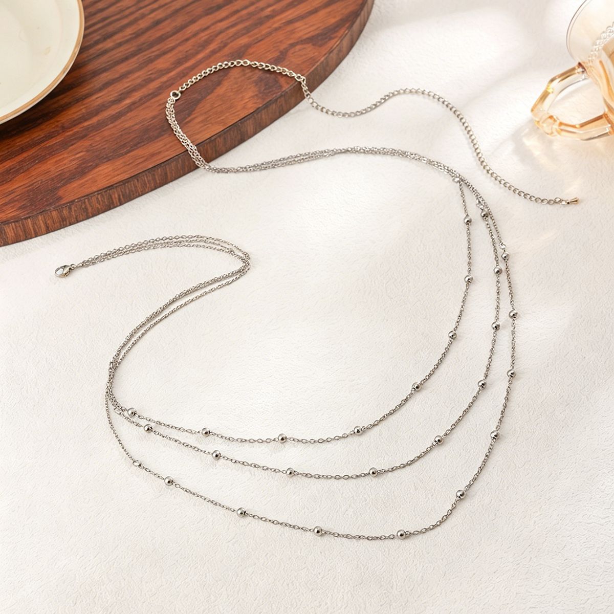 Minimalist Hip-hop Stainless Steel Polished Ball Chain Body Chain for Women