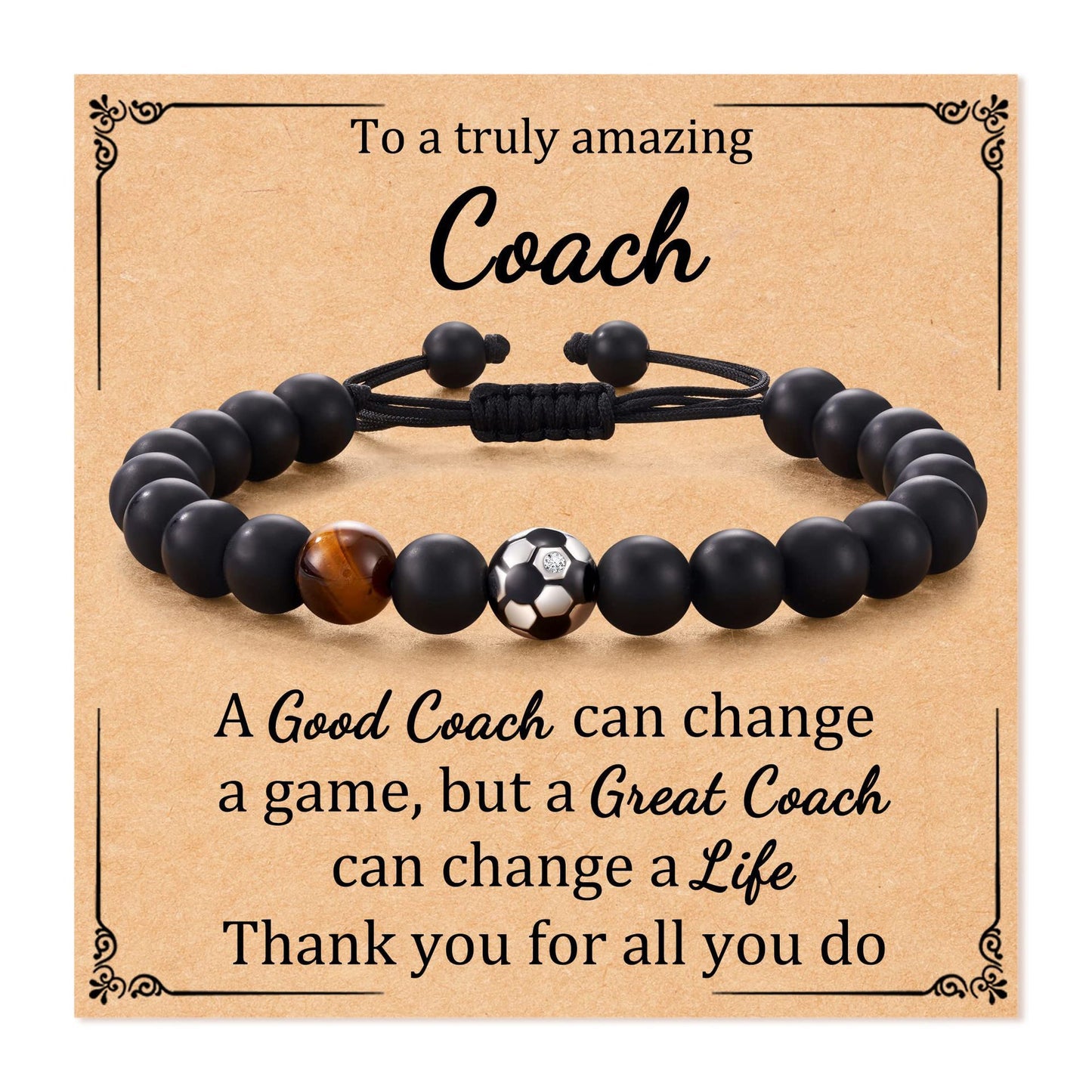 Sporty Matte Geometric Tiger Eye Agate Beaded Bracelet for Men Women