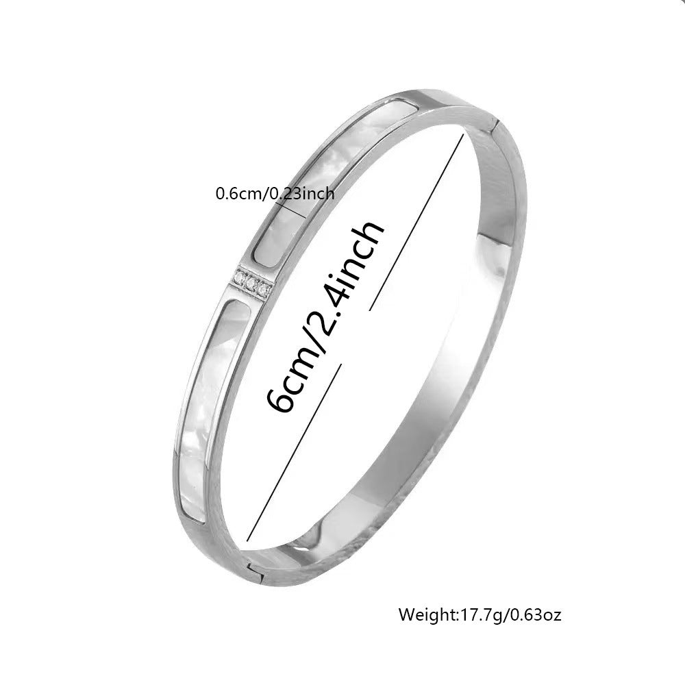 Bracciale di lusso in acciaio inossidabile lucido con stella e zirconi cubici