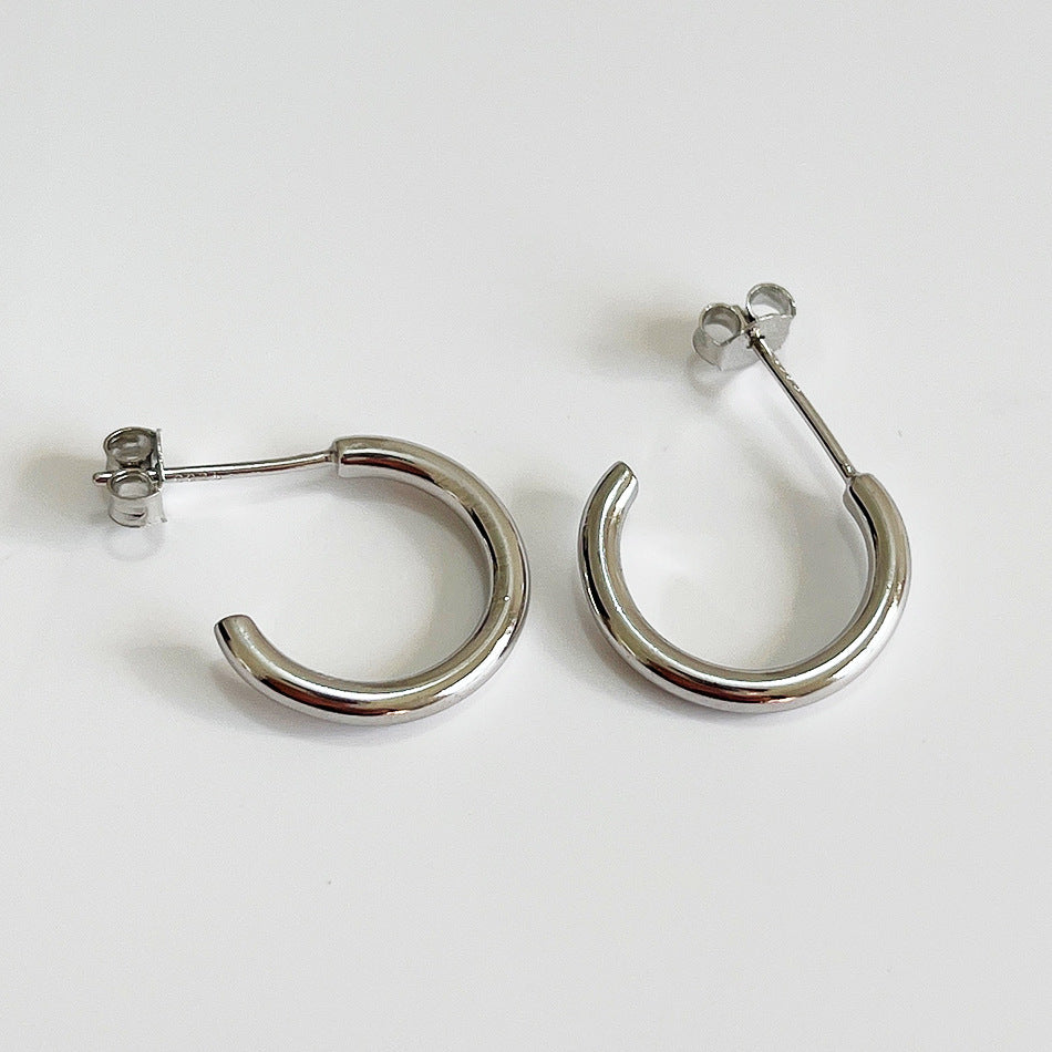 Orecchini a perno geometrici a semicerchio in argento sterling 925