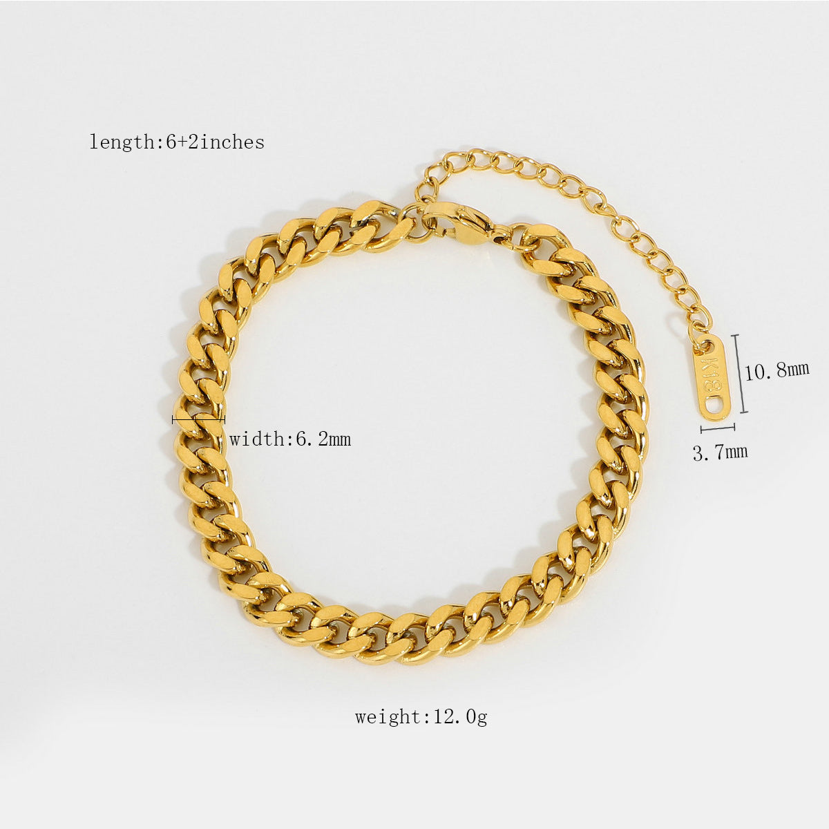 Elegant Minimalist 18K Gold Plated Titanium Steel Geometric Line Bracelet and Ring Set with Cubic Zirconia for Women