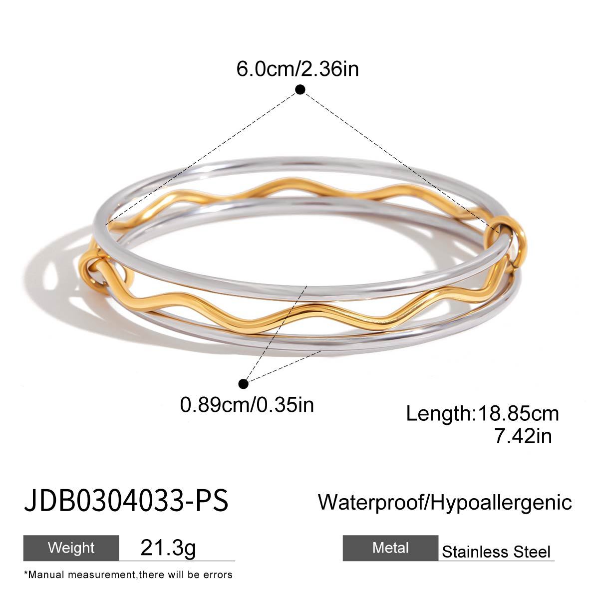 Elegant Round Geometric Stainless Steel Plated Cubic Zirconia Bracelet for Women