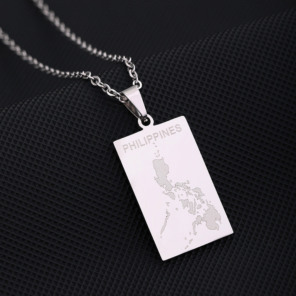 Collana unisex con ciondolo geometrico in acciaio al titanio placcato oro, stile a catena incrociata
