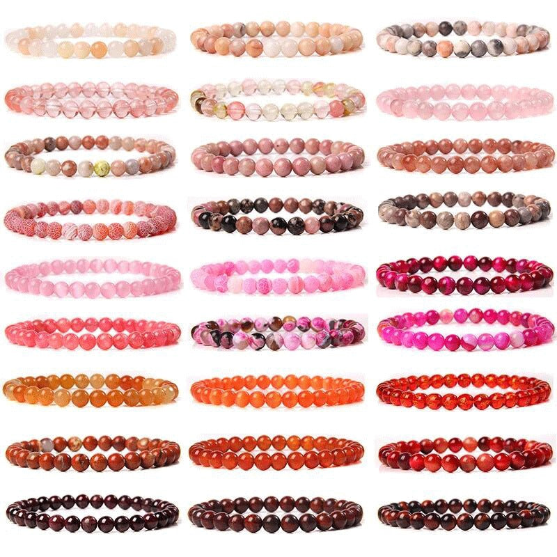 Sweet Natural Gemstone Round Beaded Stretch Bracelet Unisex