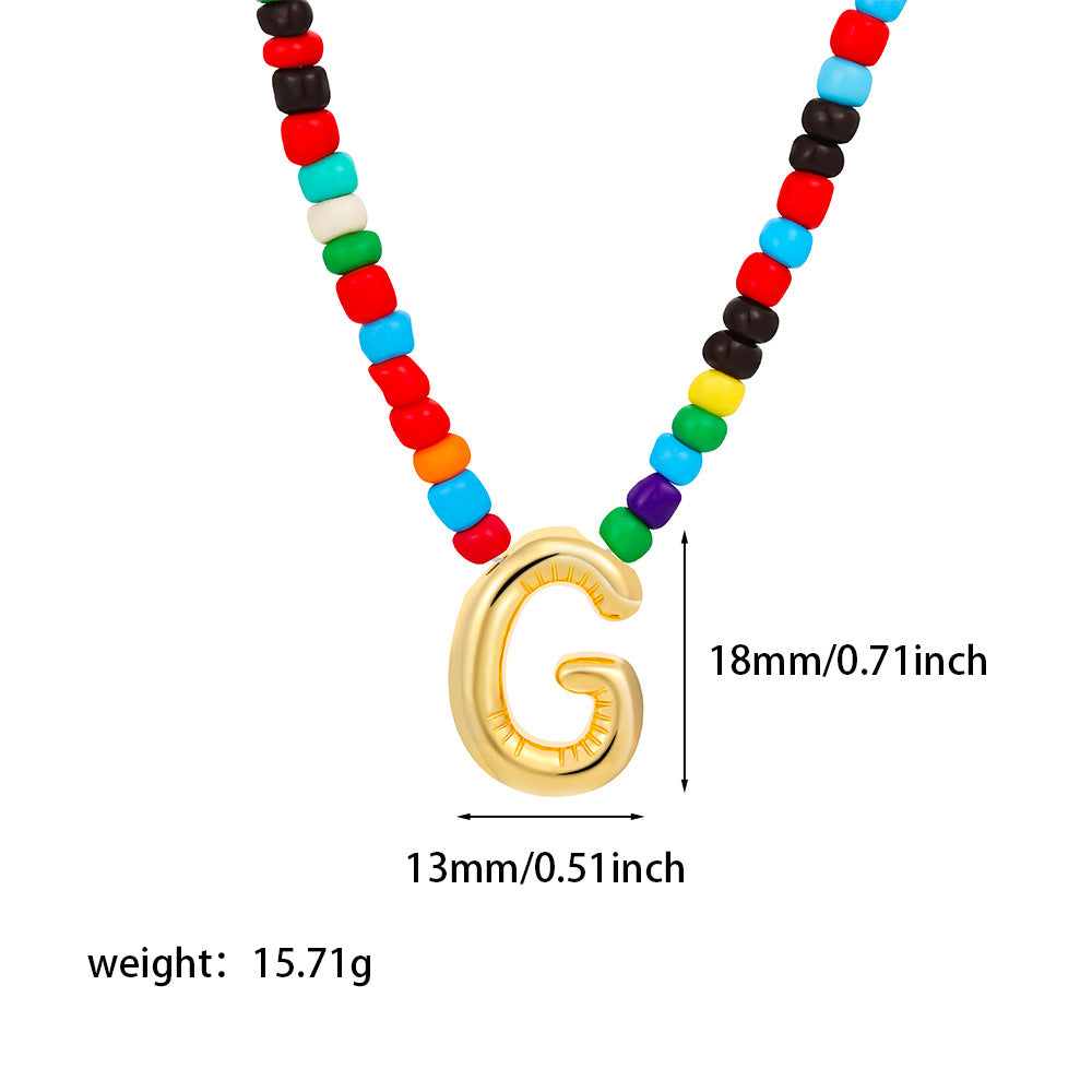Collana con Lettere Unisex in Acciaio Inossidabile Placcato Oro 18K Casual
