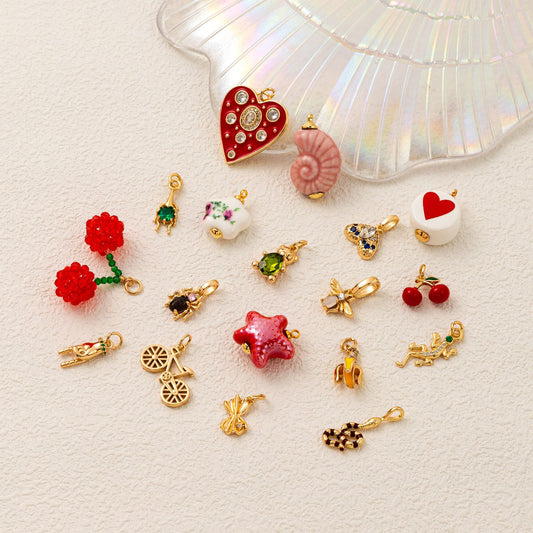 Vintage Gold Plated Brass Heart Star Charm Bar for Cable Chain Necklace Unisex DIY Jewelry