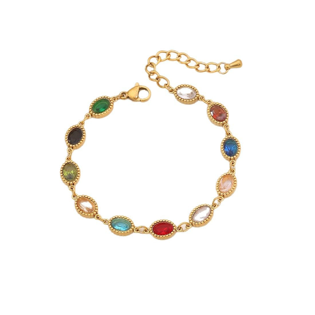 Pulsera de acero inoxidable chapado con forma de gota de agua minimalista a la moda para mujer