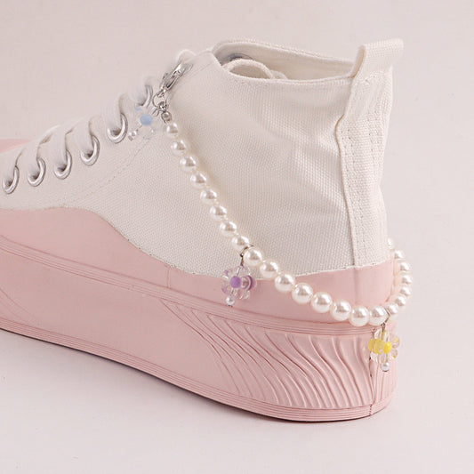 Cavigliera geometrica da donna in lega con ciondolo floreale Gioielli da piede alla moda
