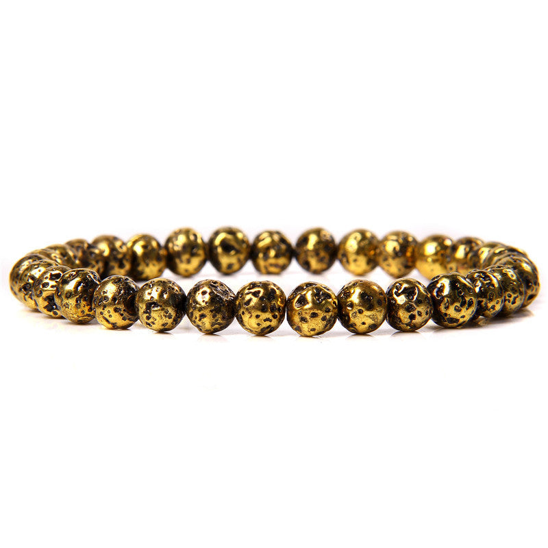Sweet Natural Gemstone Round Beaded Stretch Bracelet Unisex