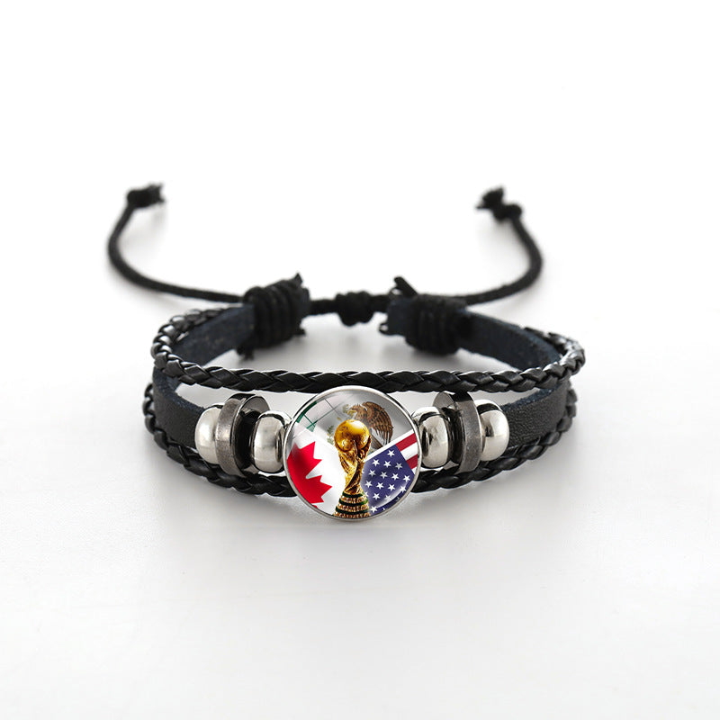 Unisex Leather Bracelet Fashion Casual Woven Bangle