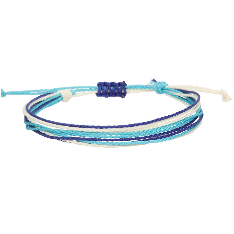 Bohemian Sweet Handmade Braided Wax Cord Bracelet U Shape Unisex Lucky Charm