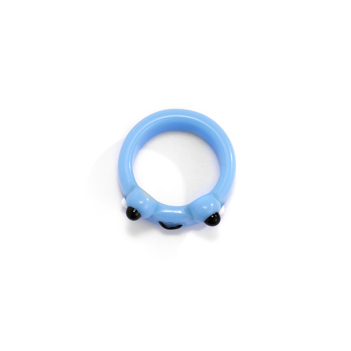 Minimalist Sweet Animal Frog Floral Resin Ring for Women
