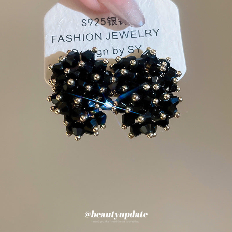 Pendientes Minimalistas de Cristal Geométrico con Postes de Plata 925 Bañados para Mujer
