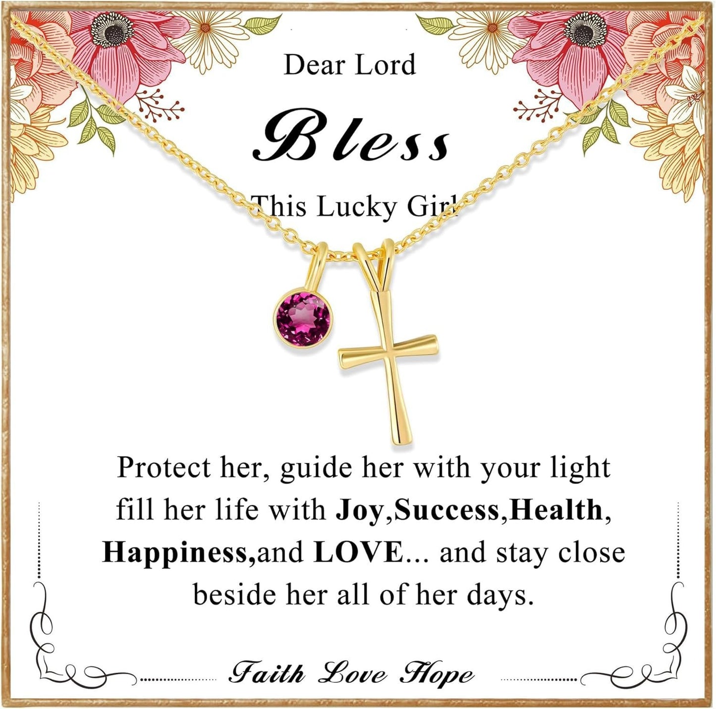Sweet Geometric Cross Stainless Steel Pendant Brass Plated Necklace for Women