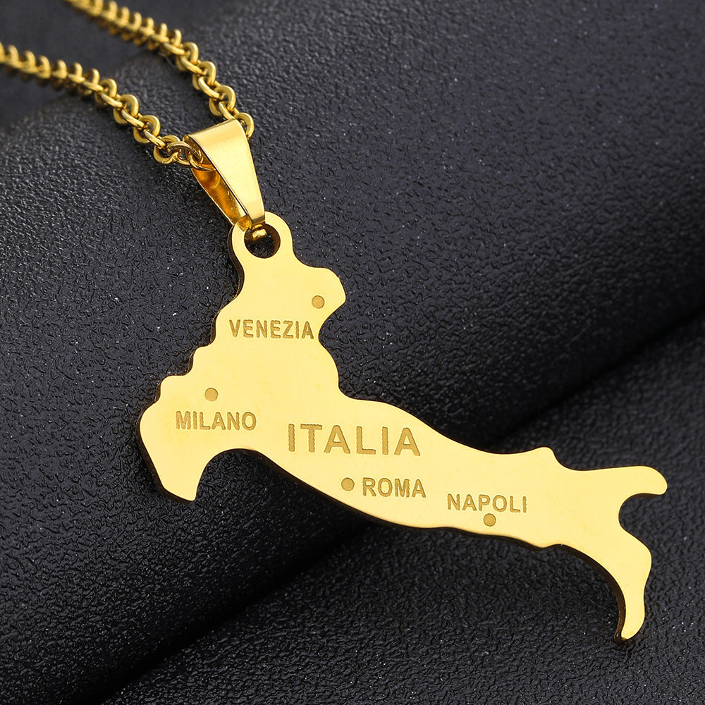 Collana con ciondolo geometrico minimalista in acciaio inossidabile con finitura smaltata per donna e uomo