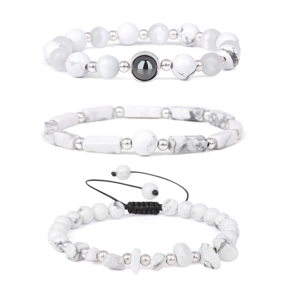 Vintage Geometric Crystal Beaded Bracelet Set Handmade Woven Jewelry Unisex