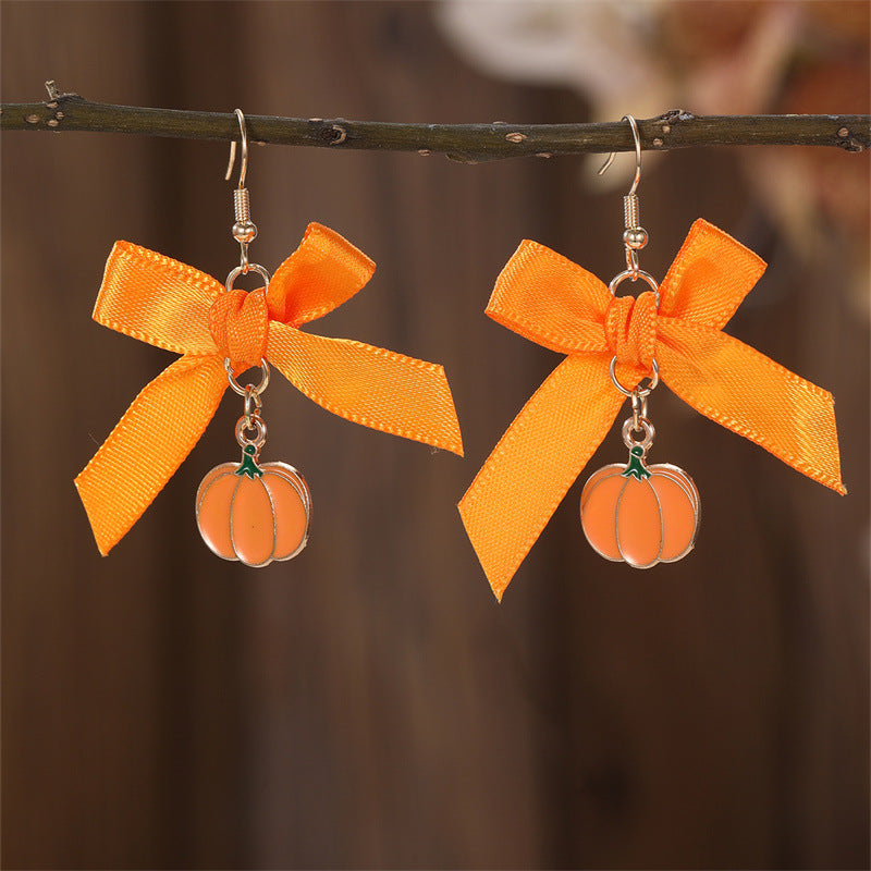 Pendientes Minimalistas de Resina en Forma de Lazo con Incrustaciones de Perlas, Estilo Princesa, para Niñas