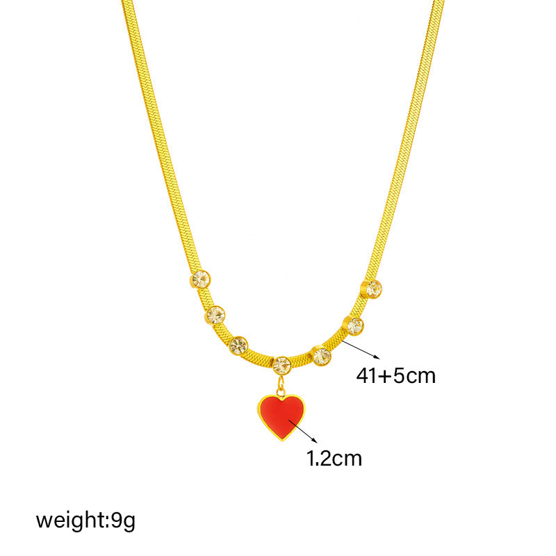 Fashionable Minimalist Butterfly Heart Pearl Pendant Necklace in Stainless Steel with Plated Finish for Women