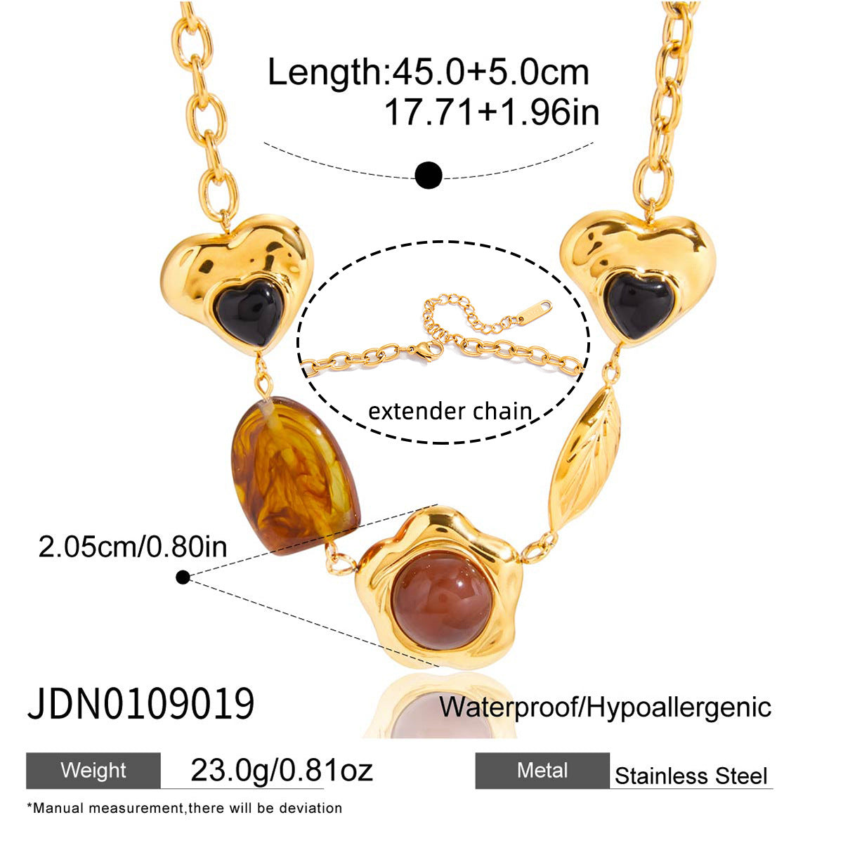Collar de suéter de resina geométrica minimalista para mujer, cadena de acero inoxidable con colgante de acero de titanio, electrochapado para otoño invierno