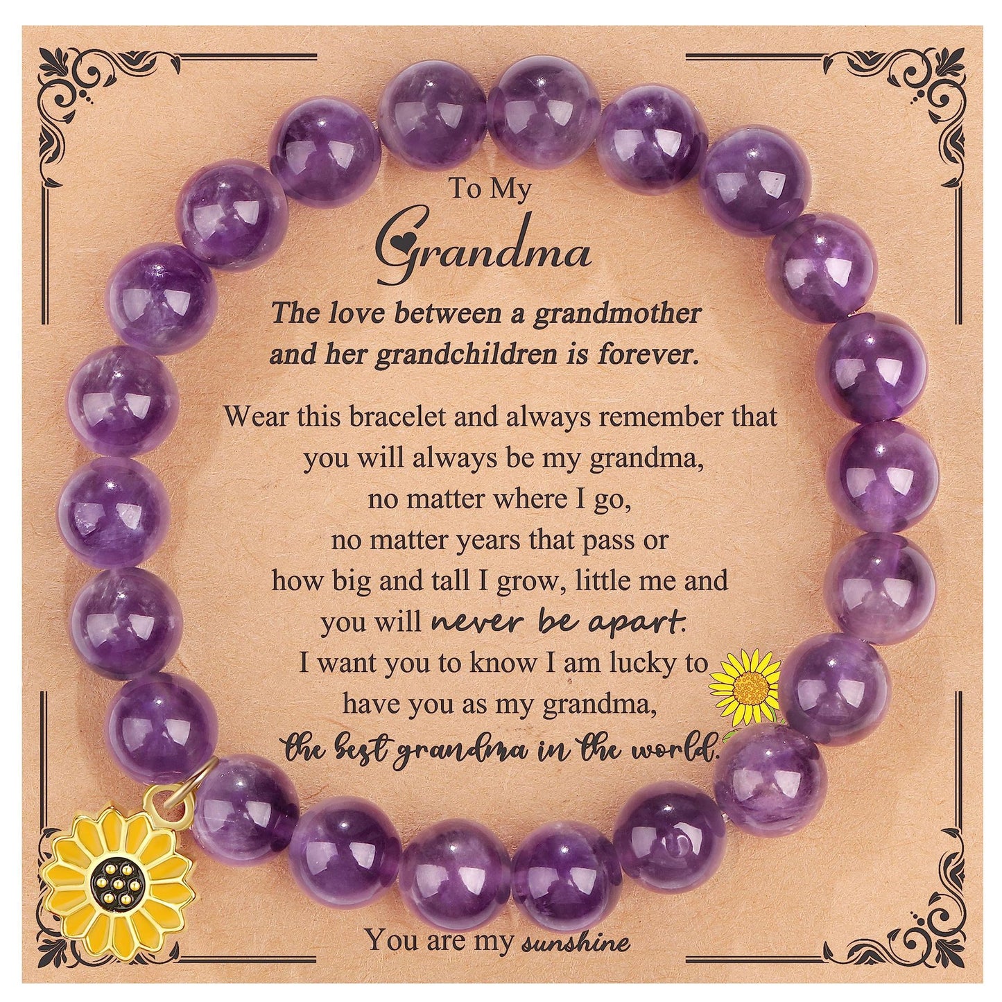 Sweet Floral Sunflower Gemstone Charm Bracelet for Women