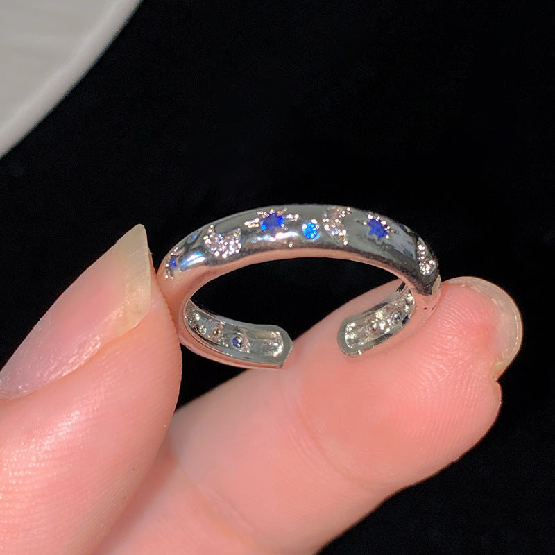 Minimalist Sweet Colorful Crown Flower Bow Teardrop Brass Ring with Cubic Zirconia Inlay for Women