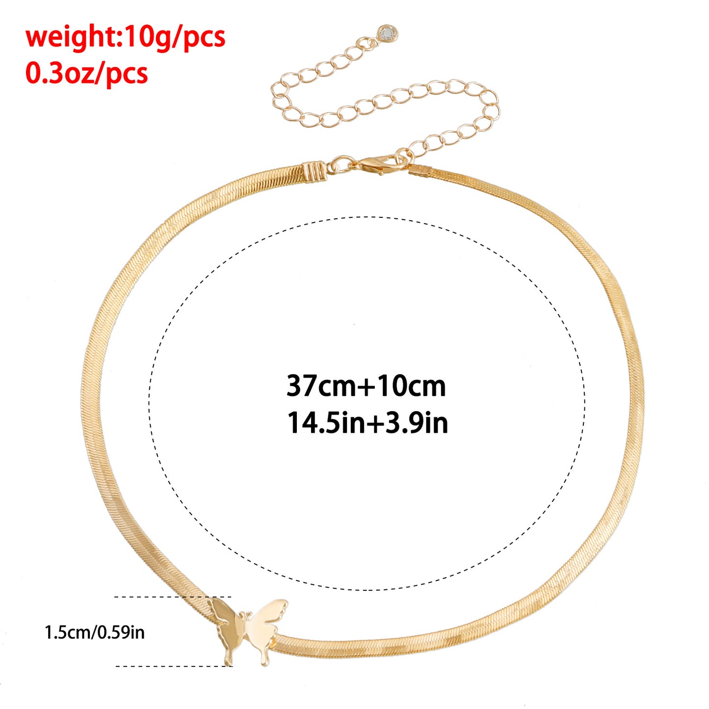 Minimalist Butterfly Pendant Necklace for Women with Gold-Plated Alloy Snake Chain and Geometric Design
