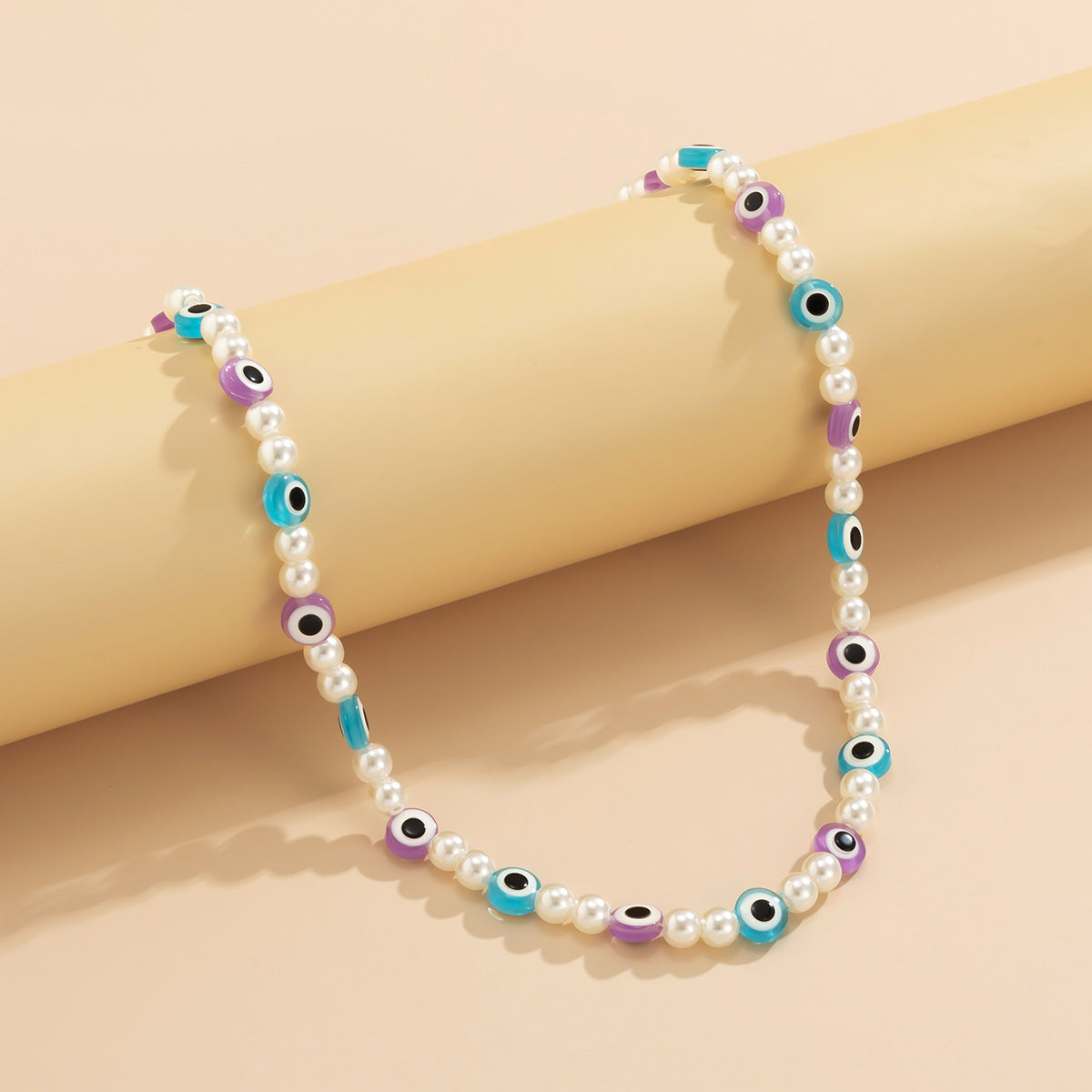Sweet Floral Acrylic and Imitation Pearl Ball Chain Necklace