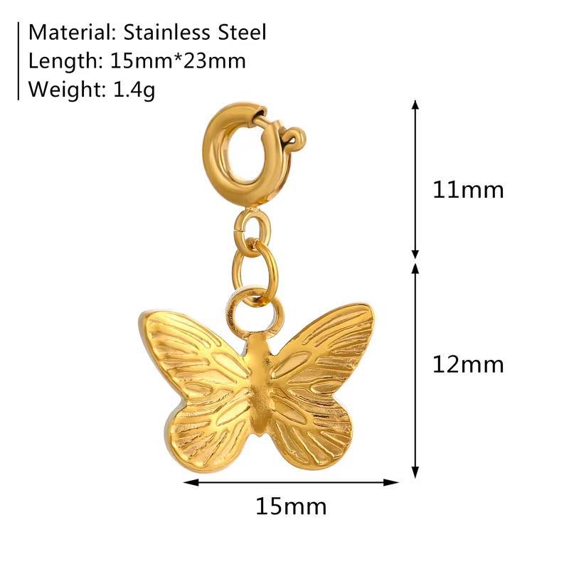 Elegant 18K Gold Plated Stainless Steel PVD DIY Charm Bar Pendant for Women