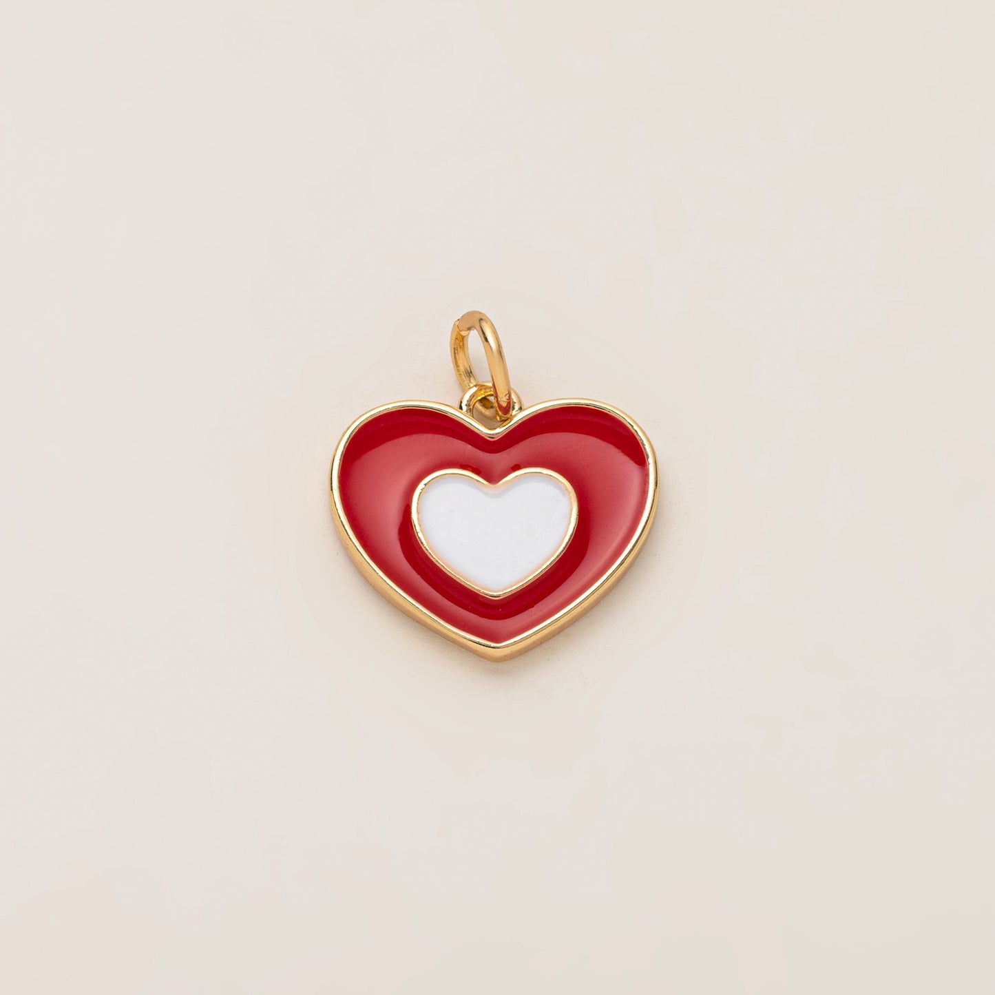 Fashion Heart Shaped Brass Pendant with Cubic Zirconia Inlay Drip Oil Plated Charm Bar for DIY Jewelry