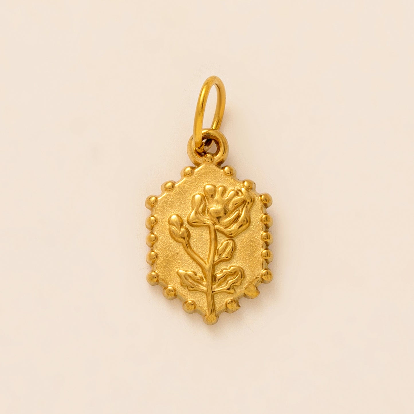 Vintage 18K Gold Plated Stainless Steel Star Charm Bar PVD