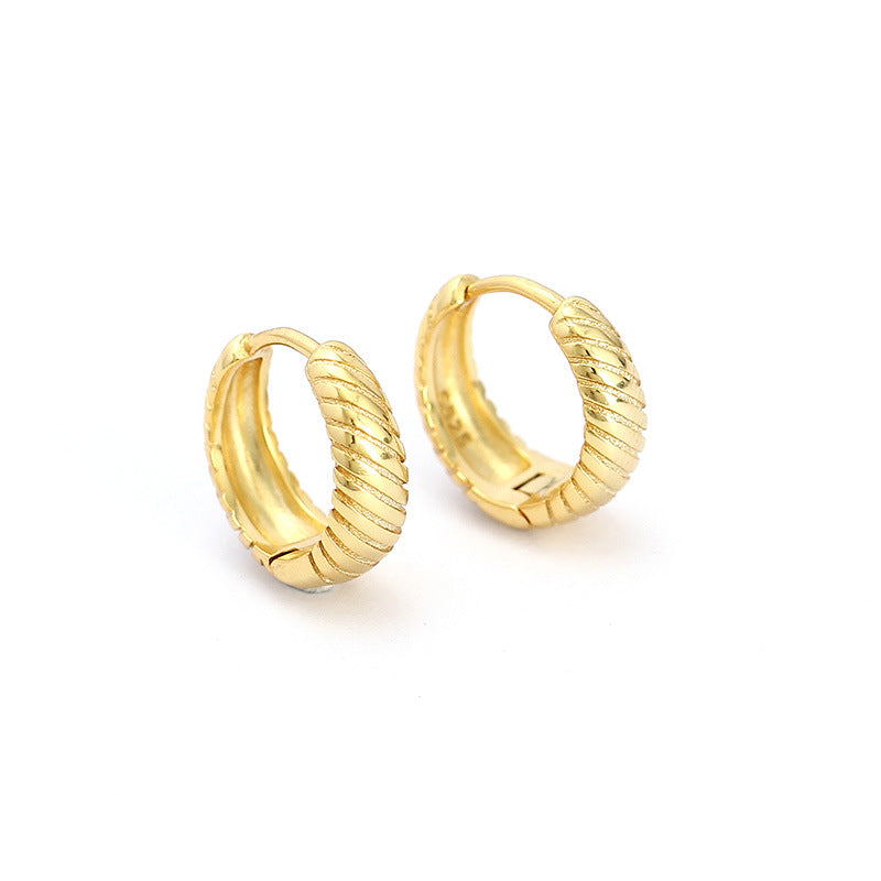 Orecchini a Cerchio Minimalisti Placcati Geometrici in Argento Sterling 925