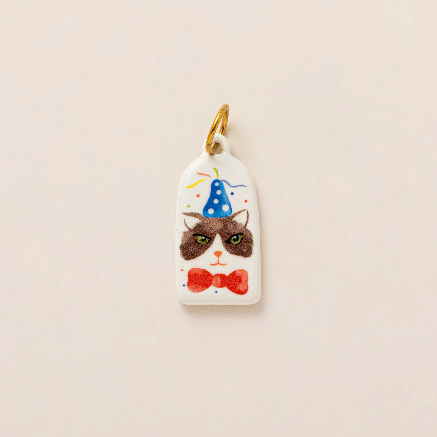 Vintage Cartoon 18K Gold Plated Drip Oil Stainless Steel Charm Bar for Women