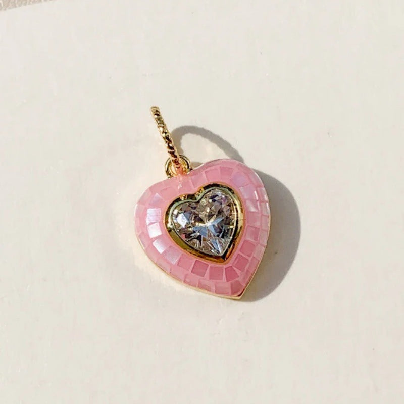 Sweet Minimalist Heart Teardrop Geometric Stainless Steel Plated Pendant Charm Bar