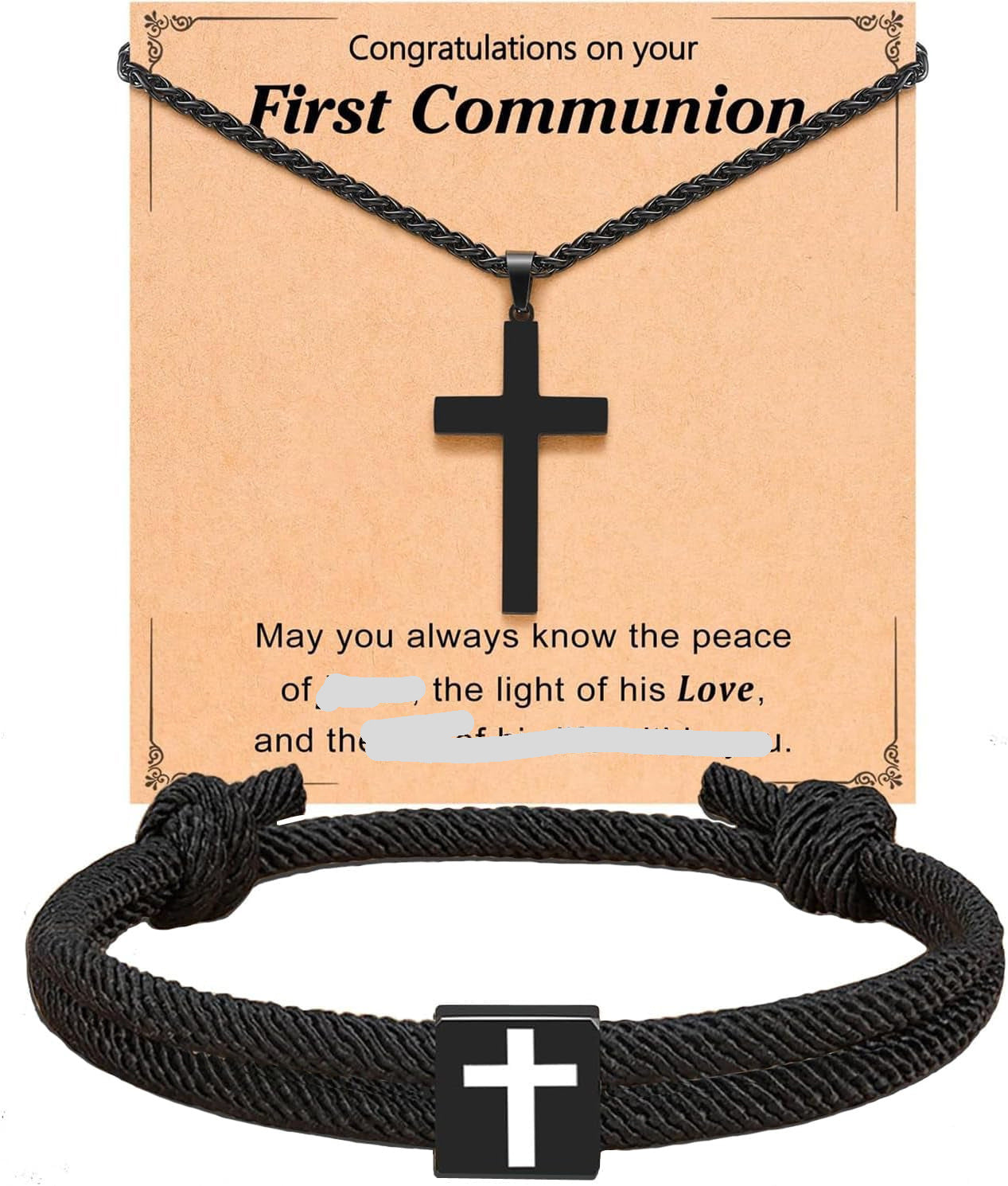Casual Men's Cross Pendant Necklace Stainless Steel Alloy Snake Chain Adjustable Cord Faith Jewelry