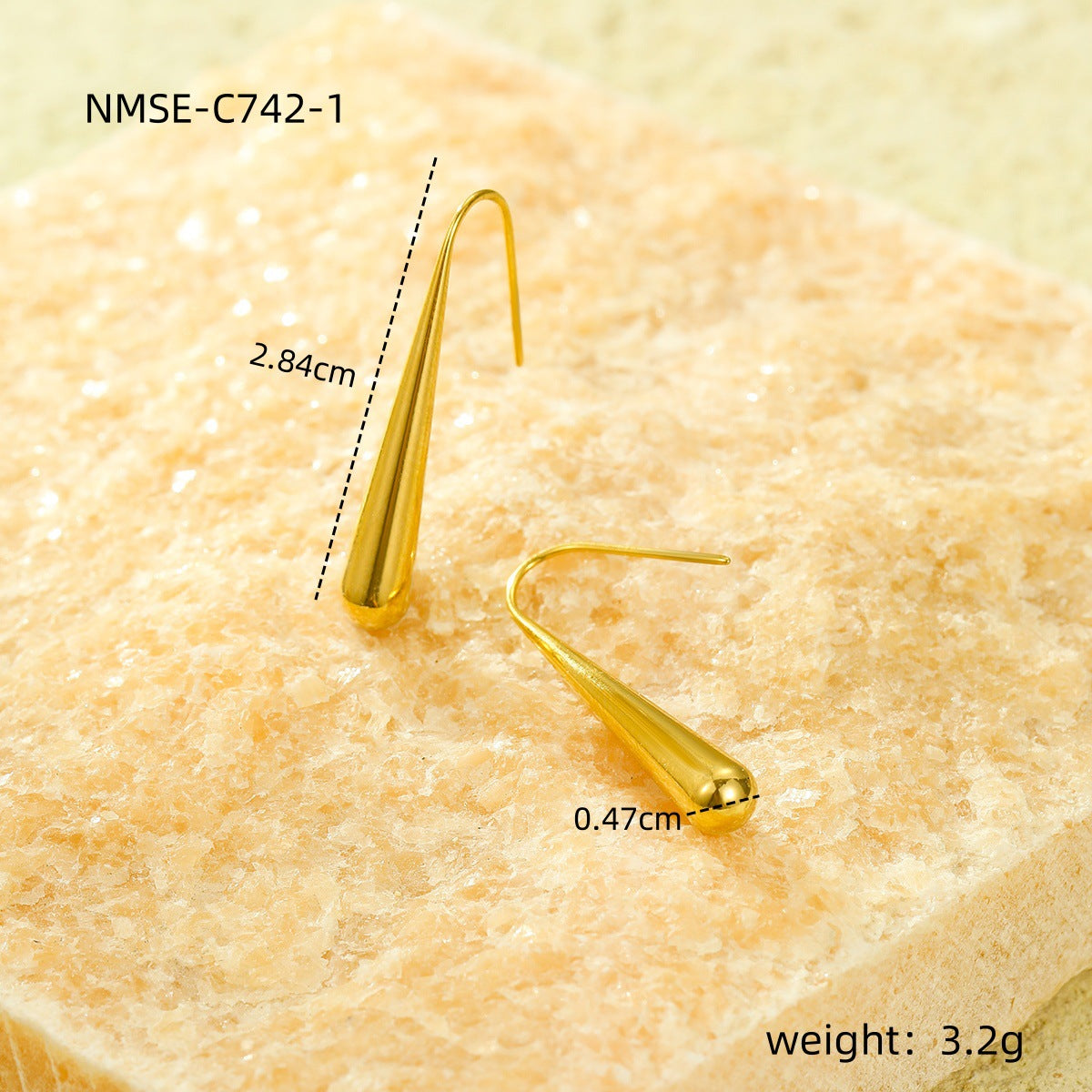Fashionable Minimalist Titanium Steel Teardrop Stud Earrings for Women with Plated Finish and Elegant Versatile Design