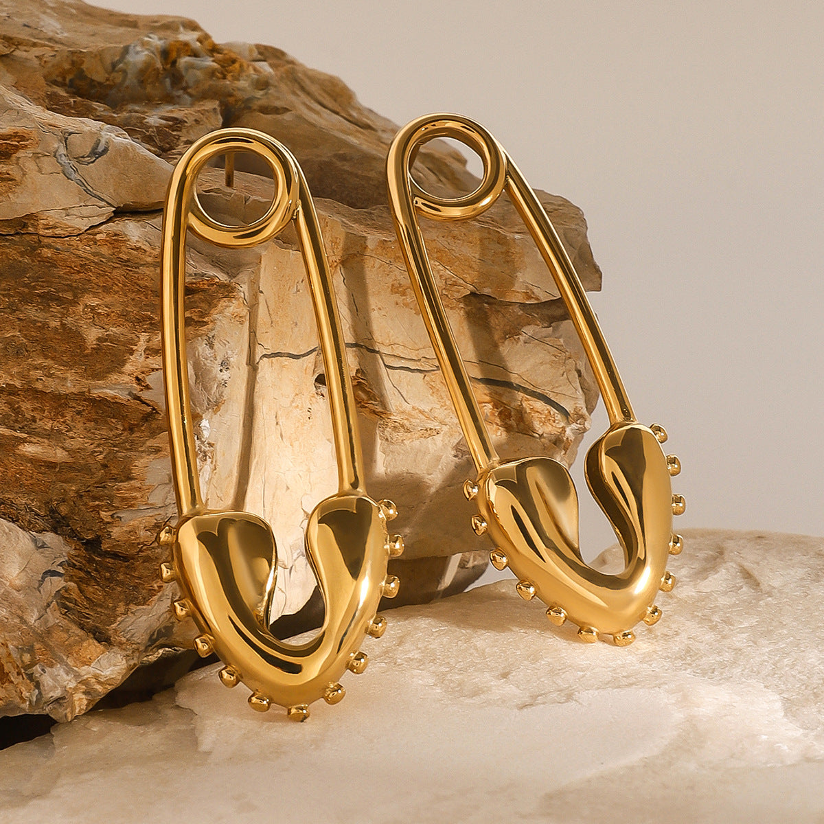 18K Gold Plated Heart Stainless Steel Earrings