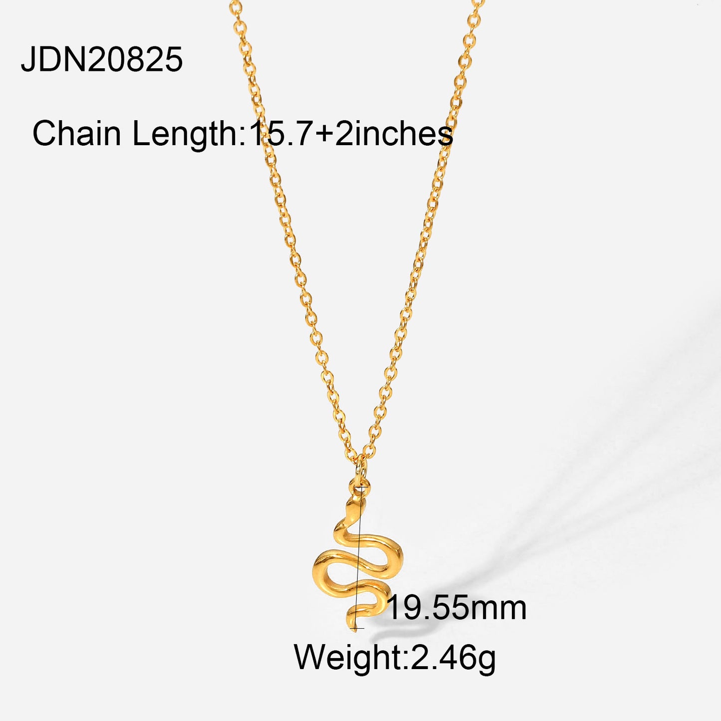 Trendy Geometric Snake Design 18K Gold Plated Stainless Steel Earrings for Women