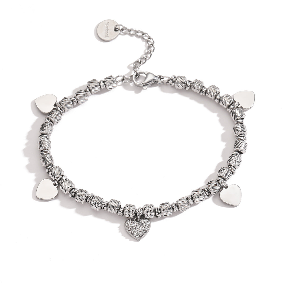 Punk Style Geometric Stainless Steel Bracelet with 18K Gold Plating for Women