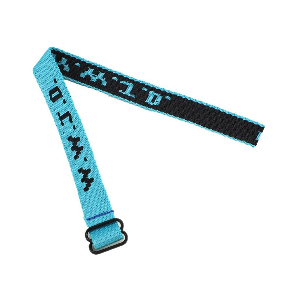 Sporty Unisex Adjustable Letter Woven Polyester Bracelet DIY Charm Bar