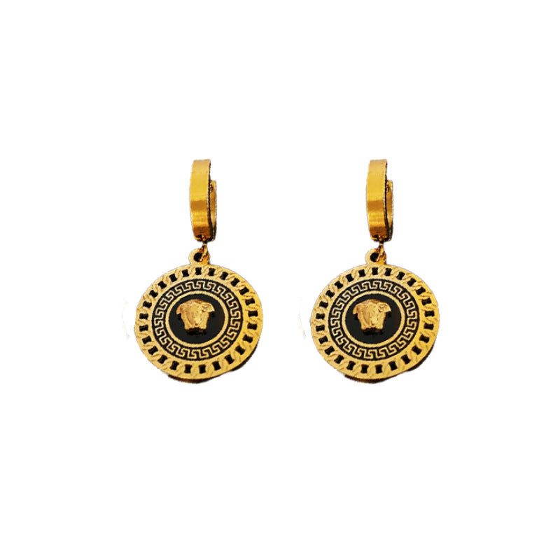 Vintage Floral and Teardrop Shaped Copper Earrings with 925 Silver Posts, Electroplated Finish, Elegant Court-Inspired Retro Ear Jewelry for Women