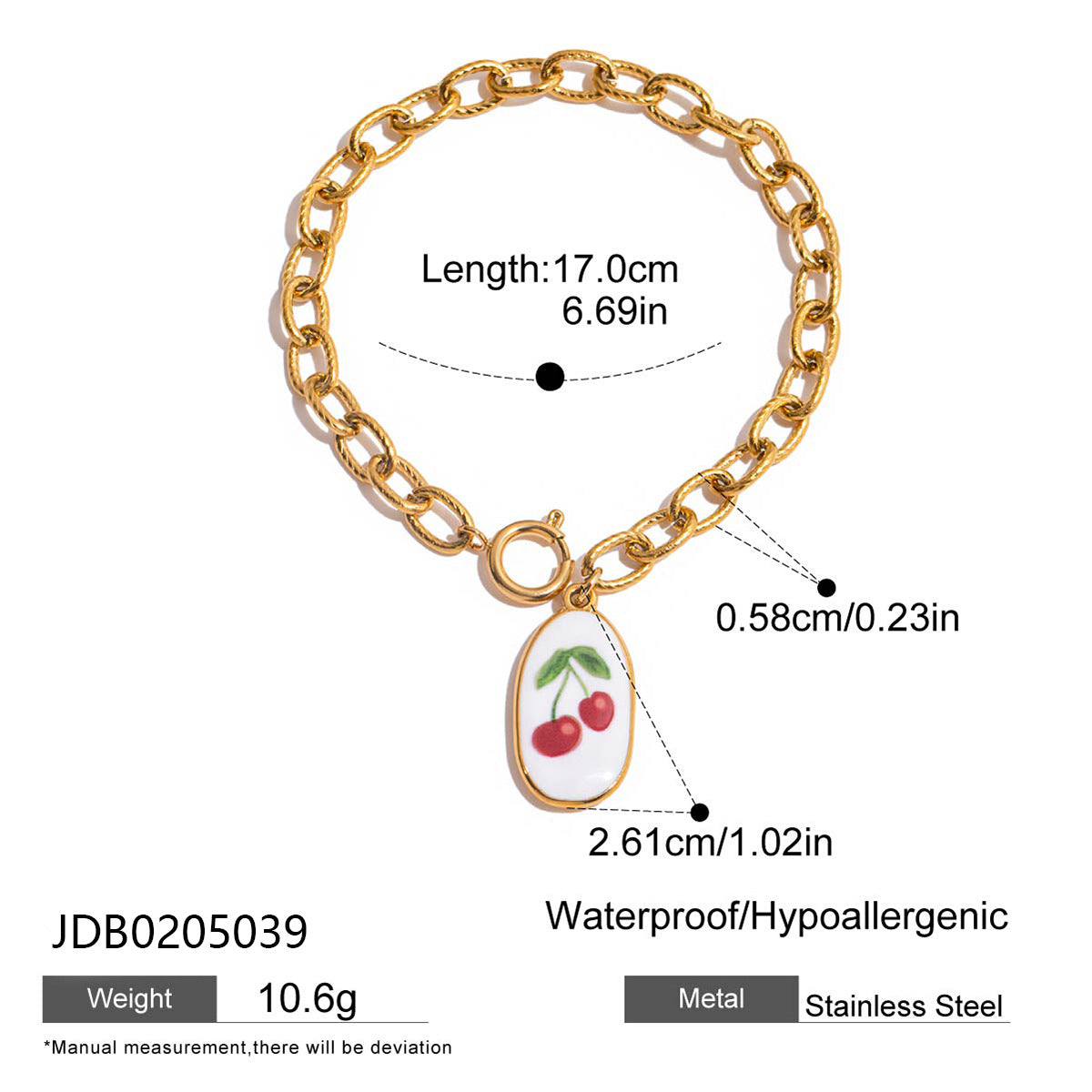 Bracciale Minimalista Geometrico Placcato Acciaio Inossidabile con Finitura Smaltata da Donna