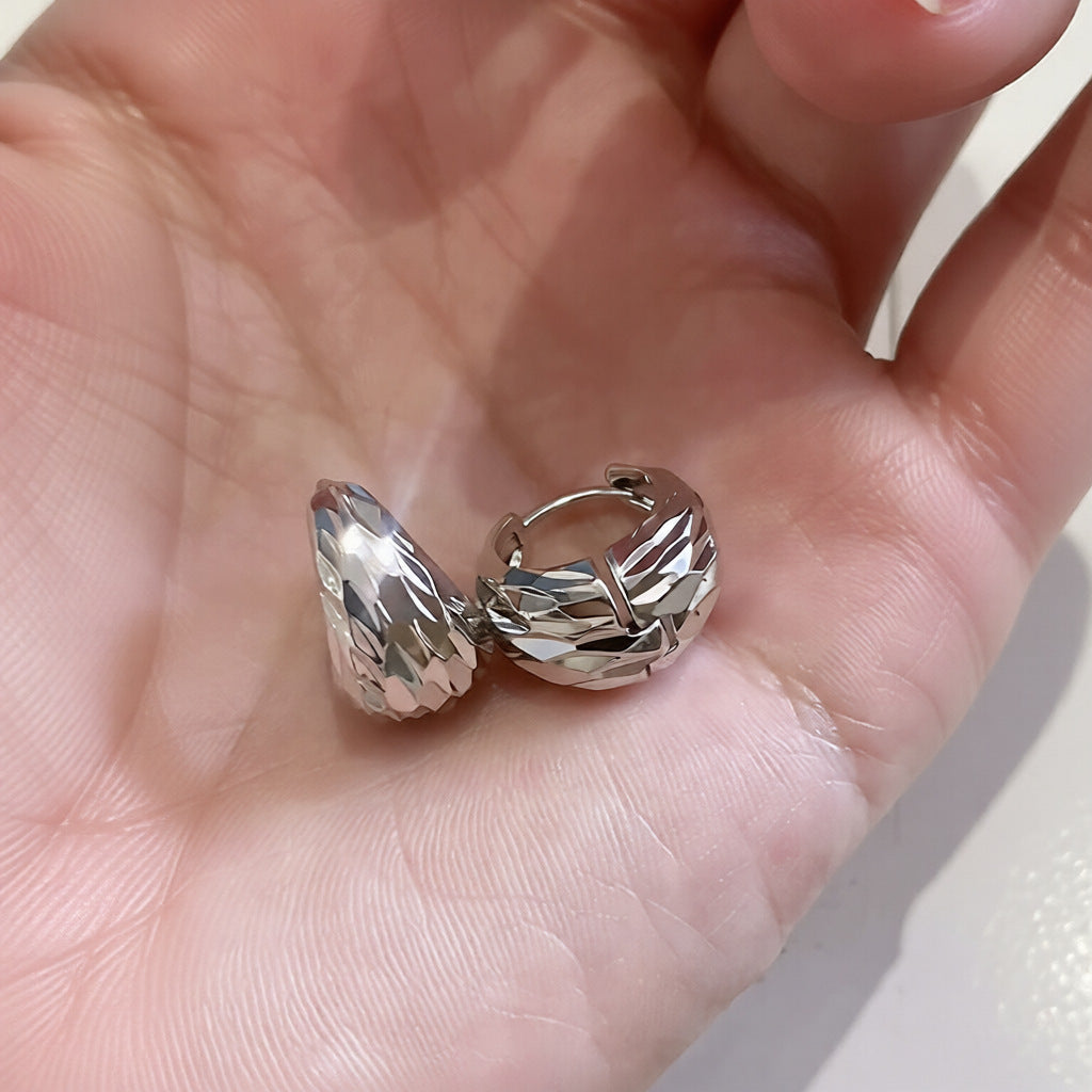 Pendientes de aro geométricos minimalistas en forma de U de metal con baño de oro para mujer