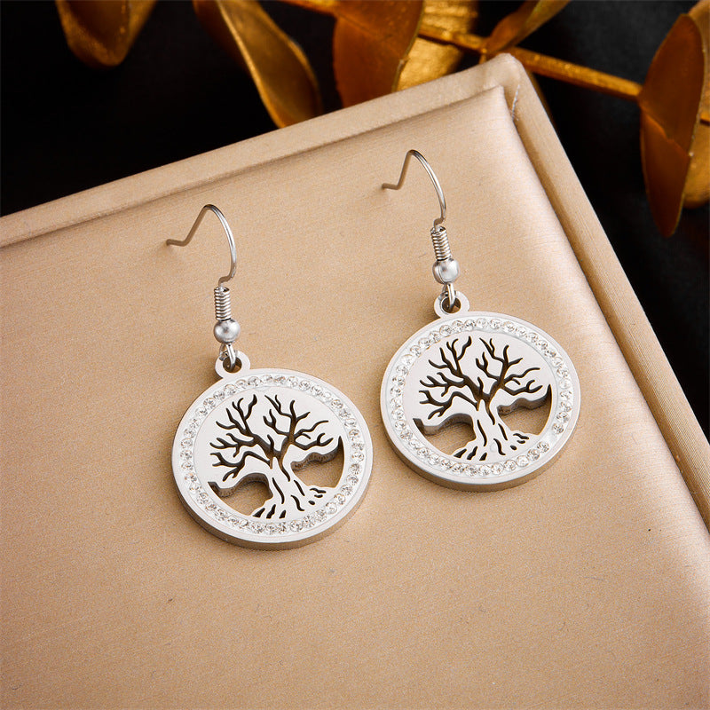 Minimalist Gold Plated Stainless Steel Floral Star Geometric Drop Earrings for Women