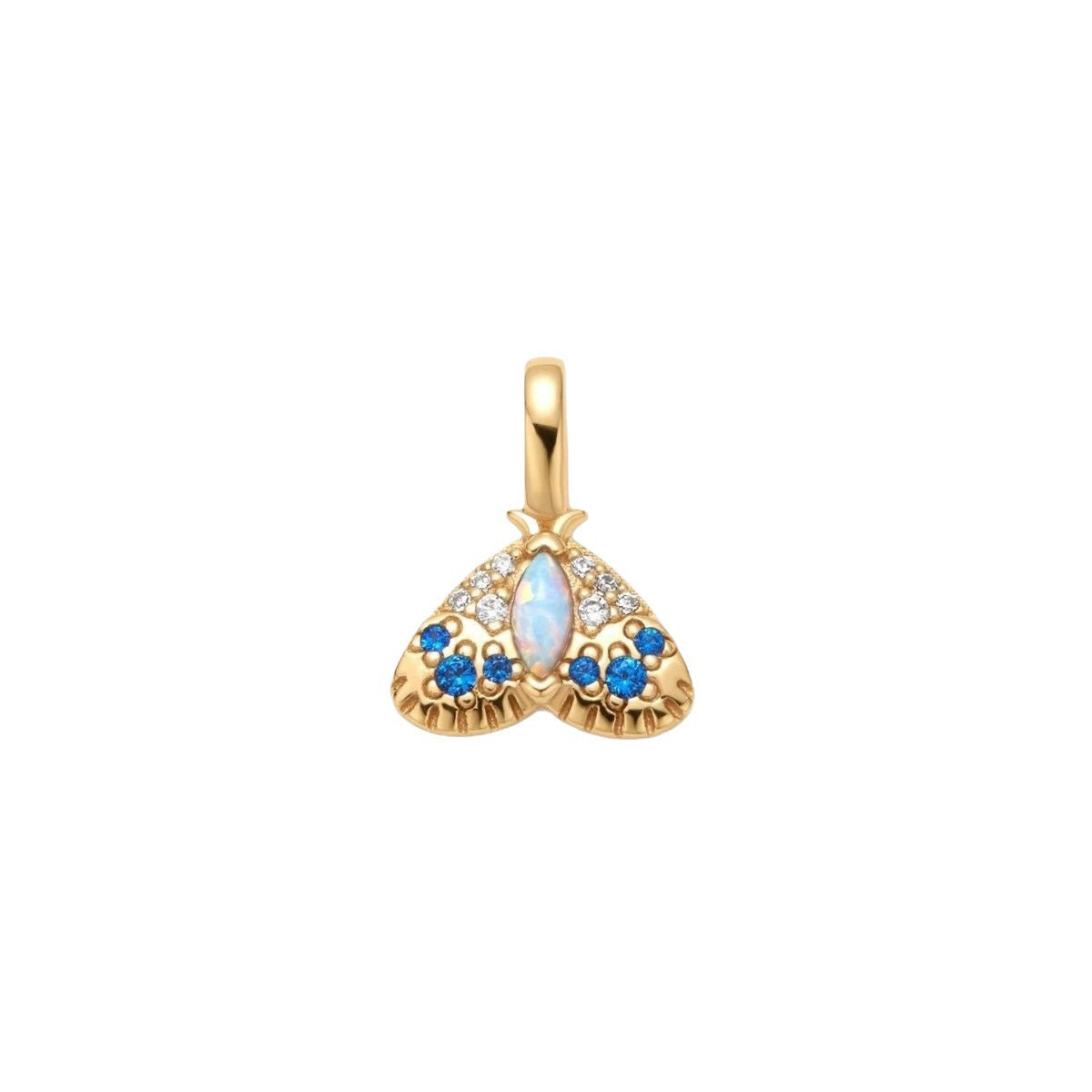 Ciondolo Minimalista placcato oro in ottone a forma di cuore con strass e barretta quadrata