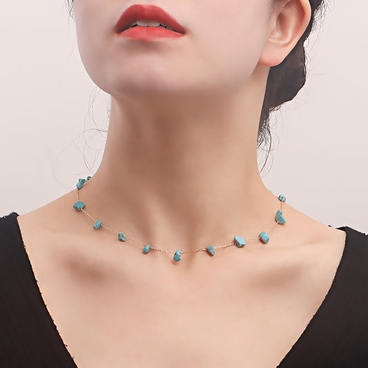 Collana con ciondolo in lega a forma geometrica da donna con finitura placcata e catena clavicola regolabile