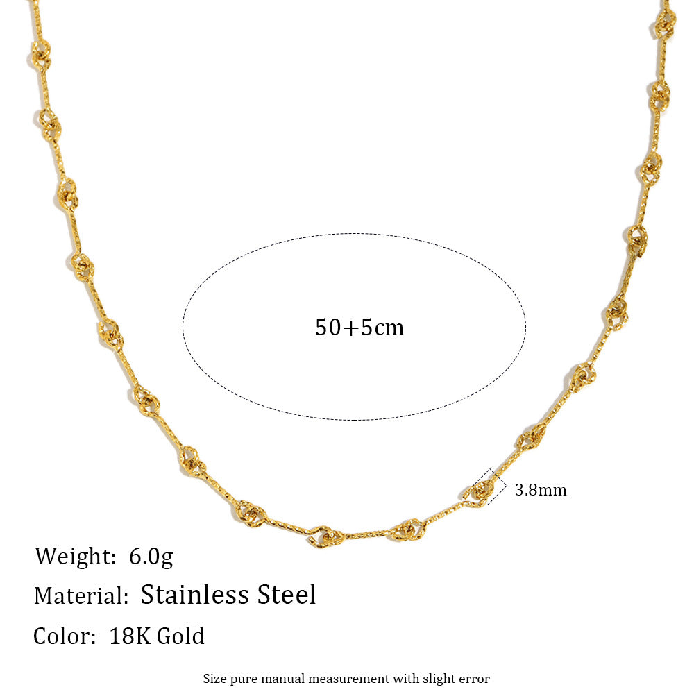 Minimalist Geometric Pendant Necklace for Women Stainless Steel with 18K Gold Plating Adjustable Layered Chain